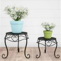 Propation Set of 2 Nesting Round Metal Plant Stands - Black PR3855300